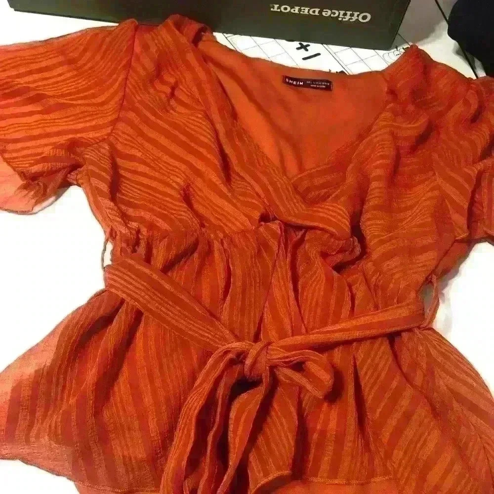 Orange Shein blouse size L